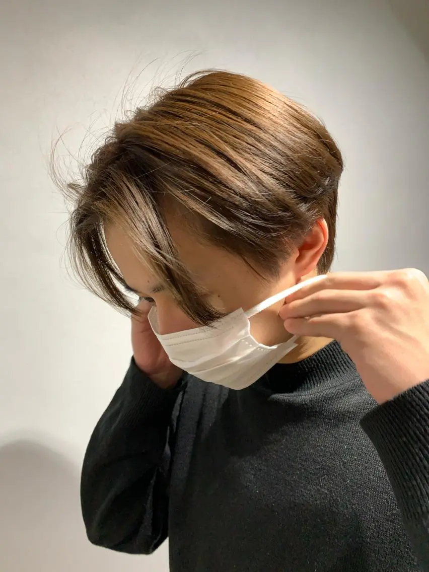 ミディアム カラー パーマ ヘアアレンジ メンズ ボブパーマコテ巻き風 パーマNo1深江秀平のヘアスタイル