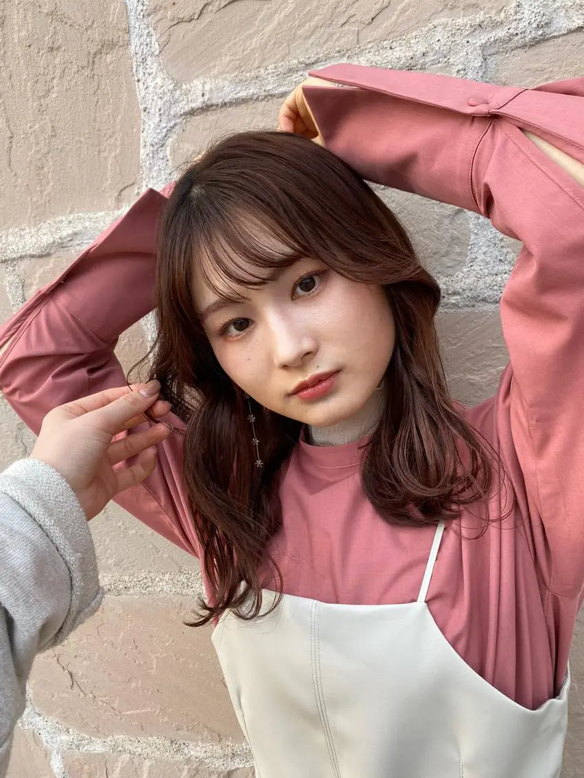 セミロング ヘアアレンジ 安永 来未のヘアスタイル