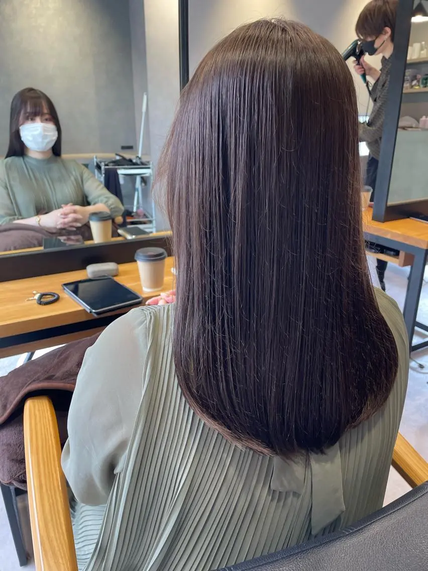 セミロング カラー アッシュ ブリーチ ケアブリーチ ショコラグレージュ ダークアッシュ 韓国風/オシャレ /縮毛矯正/滝口琴未のヘアスタイル
