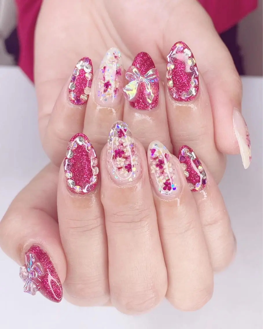 ネイル アートネイル オーロラネイル 桜ネイル クリアネイル フレンチネイル Nail Salon ertiのネイルデザイン