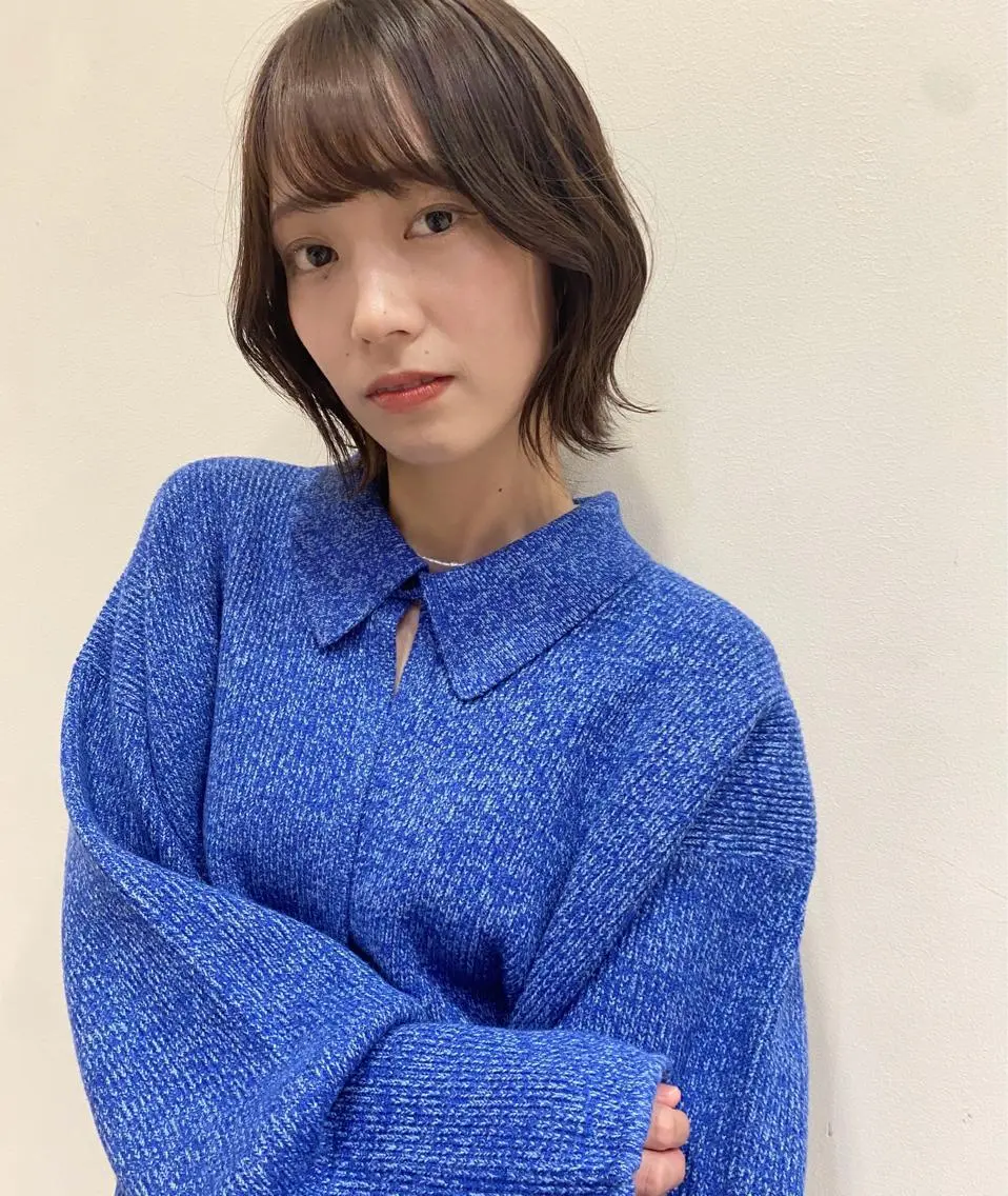 ショート ボブ くびれヘア レイヤー/顔まわり 縮毛矯正/月城宏清のヘアスタイル