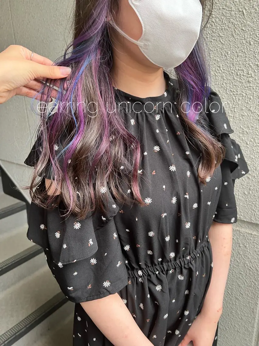ロング カラー ブリーチ ヘアカラー カラーパティシエ facce🌼ikoのヘアスタイル