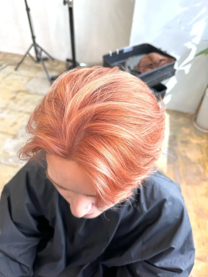 カラー メンズ オレンジ 🦋高岡 ゆうが🦋のヘアスタイル