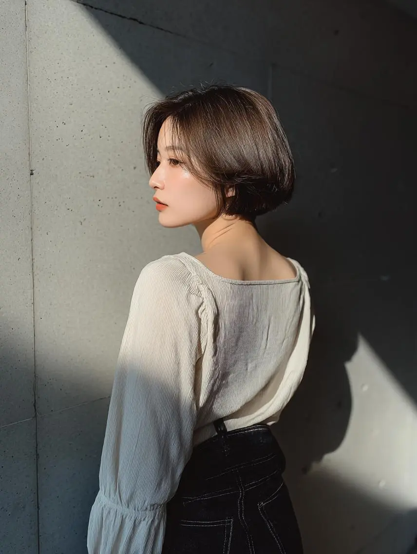 ショート 丸みショート ショートヘア 小顔カット カット ヘアカラー トリートメント ショート&ボブ🦋 shell立川🫧のヘアスタイル
