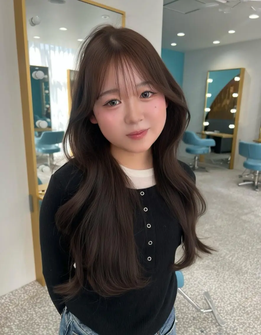 ロング カラー くびれヘア デート 韓国風ヘア ヘアセット 坂田 奈菜子のヘアスタイル