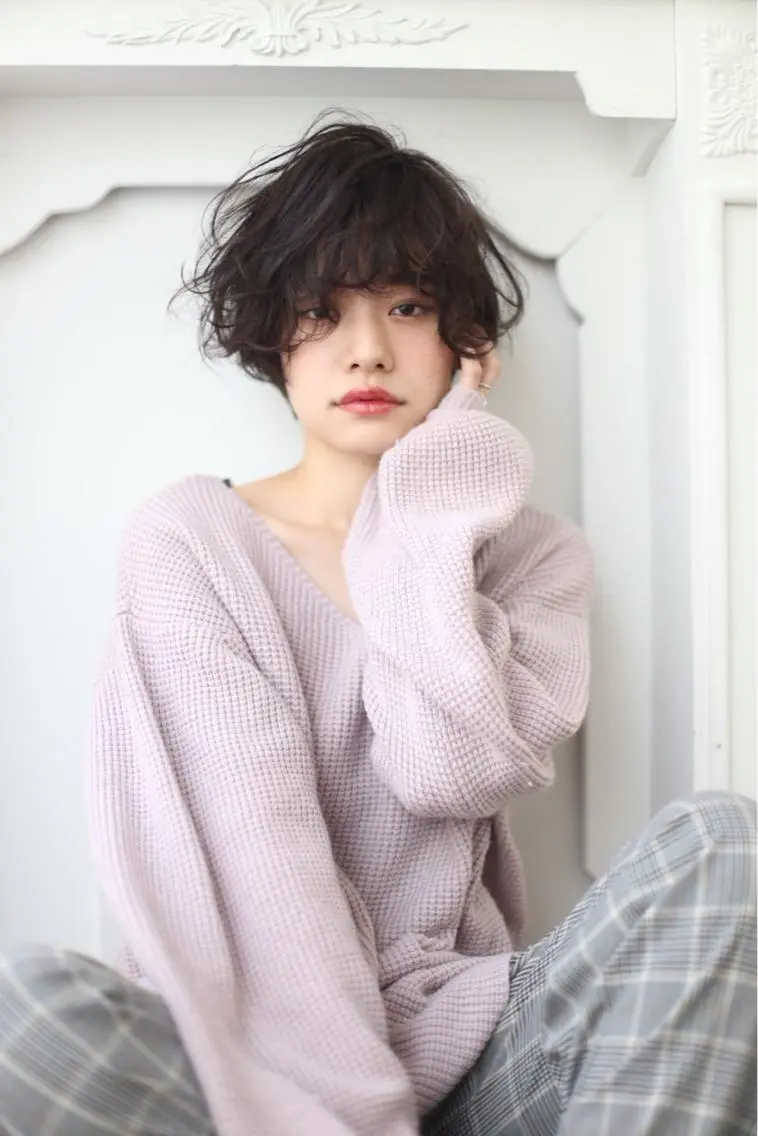 ショート 艶カラー/フェイス レイヤー/たむのヘアスタイル