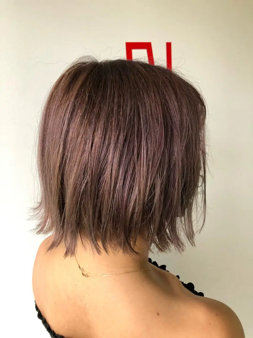 ショート カラー ブリーチ グレージュ バイオレットカラー バイオレットグレージュ 木村 幸浩のヘアスタイル