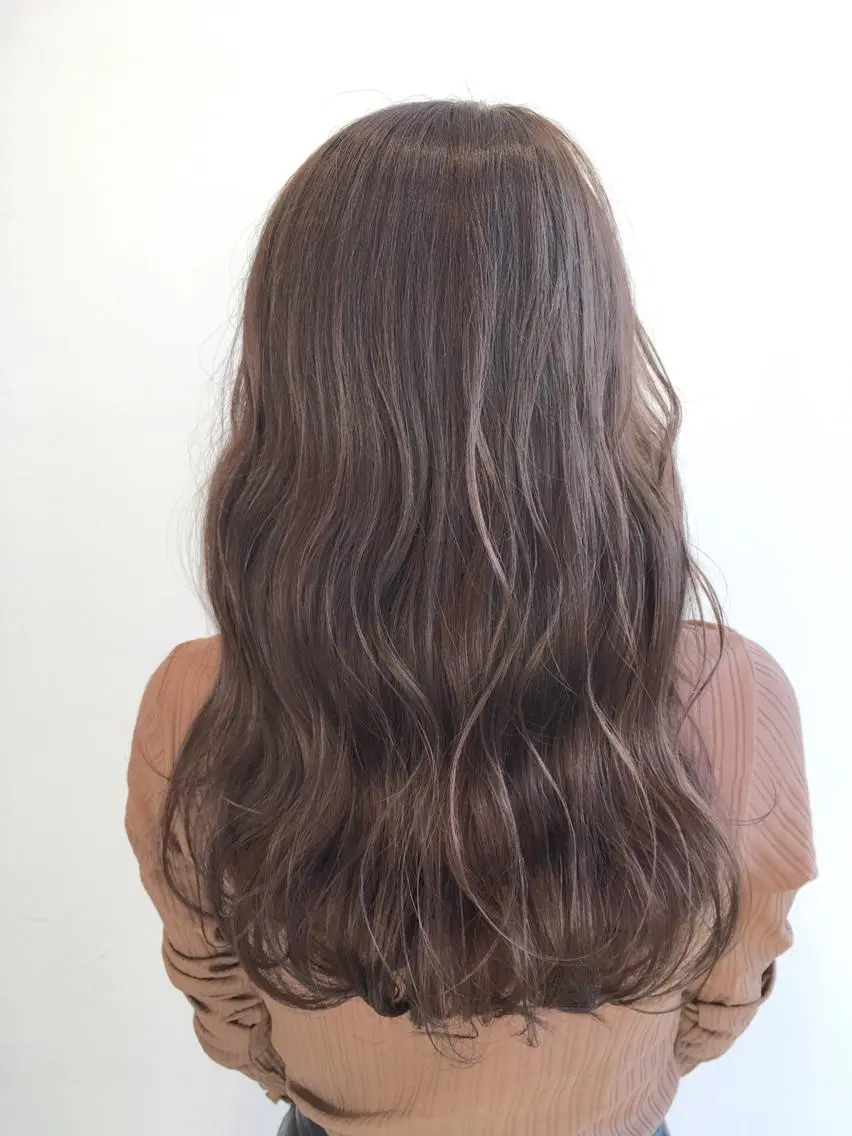 ロング カラー グレージュ ヘアカラー トリートメント ヘアセット yoshi ☆のヘアスタイル