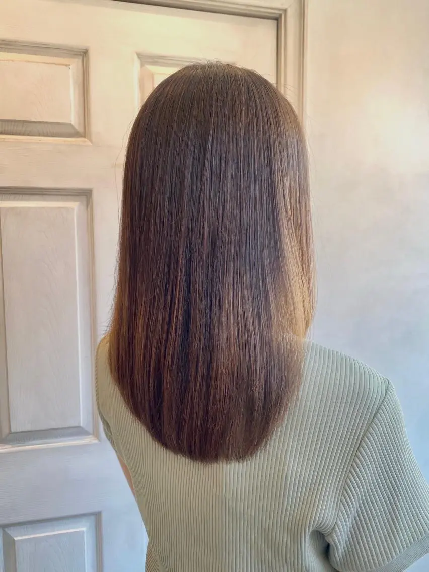 ロング 伸ばしかけ 髪質改善 縮毛矯正 酸性ストレート 縮毛矯正 千 田のヘアスタイル