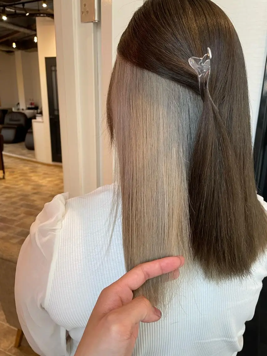 セミロング カラー ブラウンカラー オリーブブラウン カット ヘアカラー トリートメント YUI/ ブリーチカラー🌷のヘアスタイル