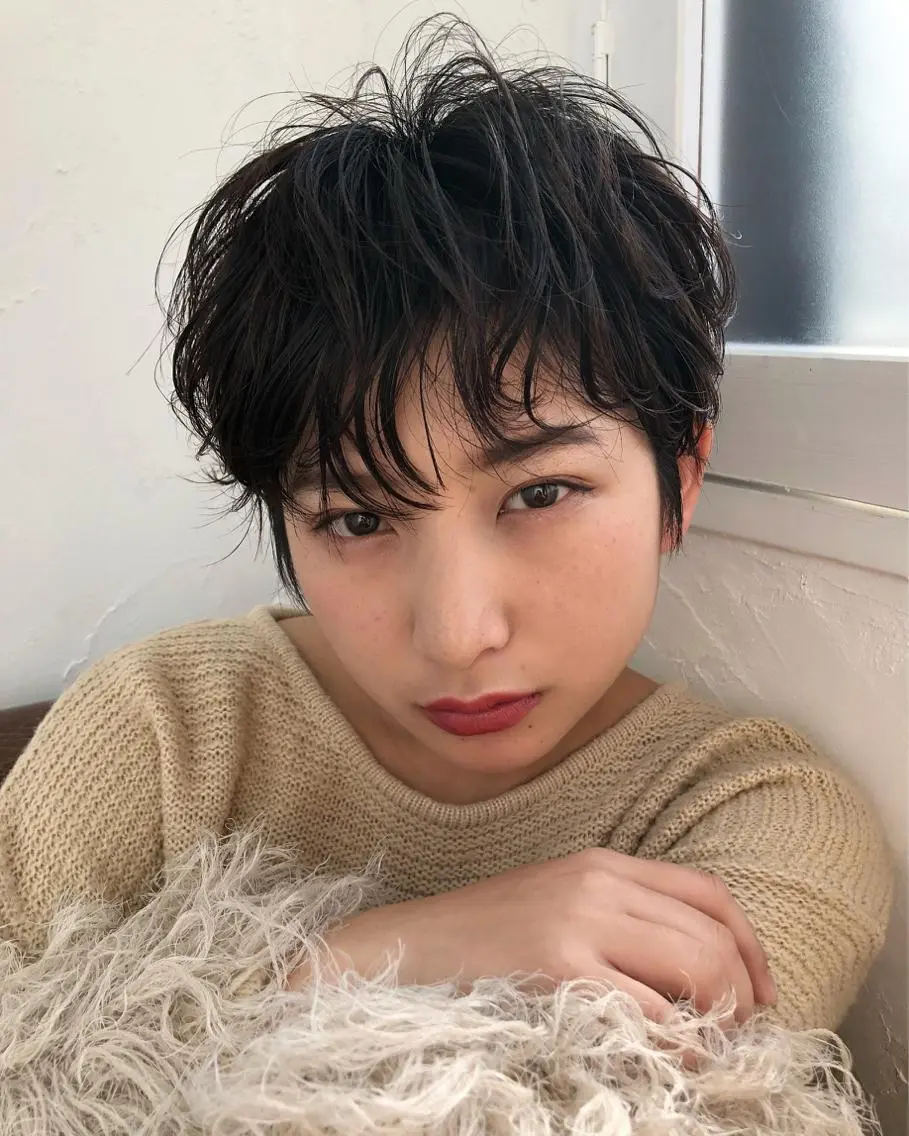ショート カラー パーマ ヘアアレンジ ショートヘア enurk店 🍋 M I K U  *のその他イメージ