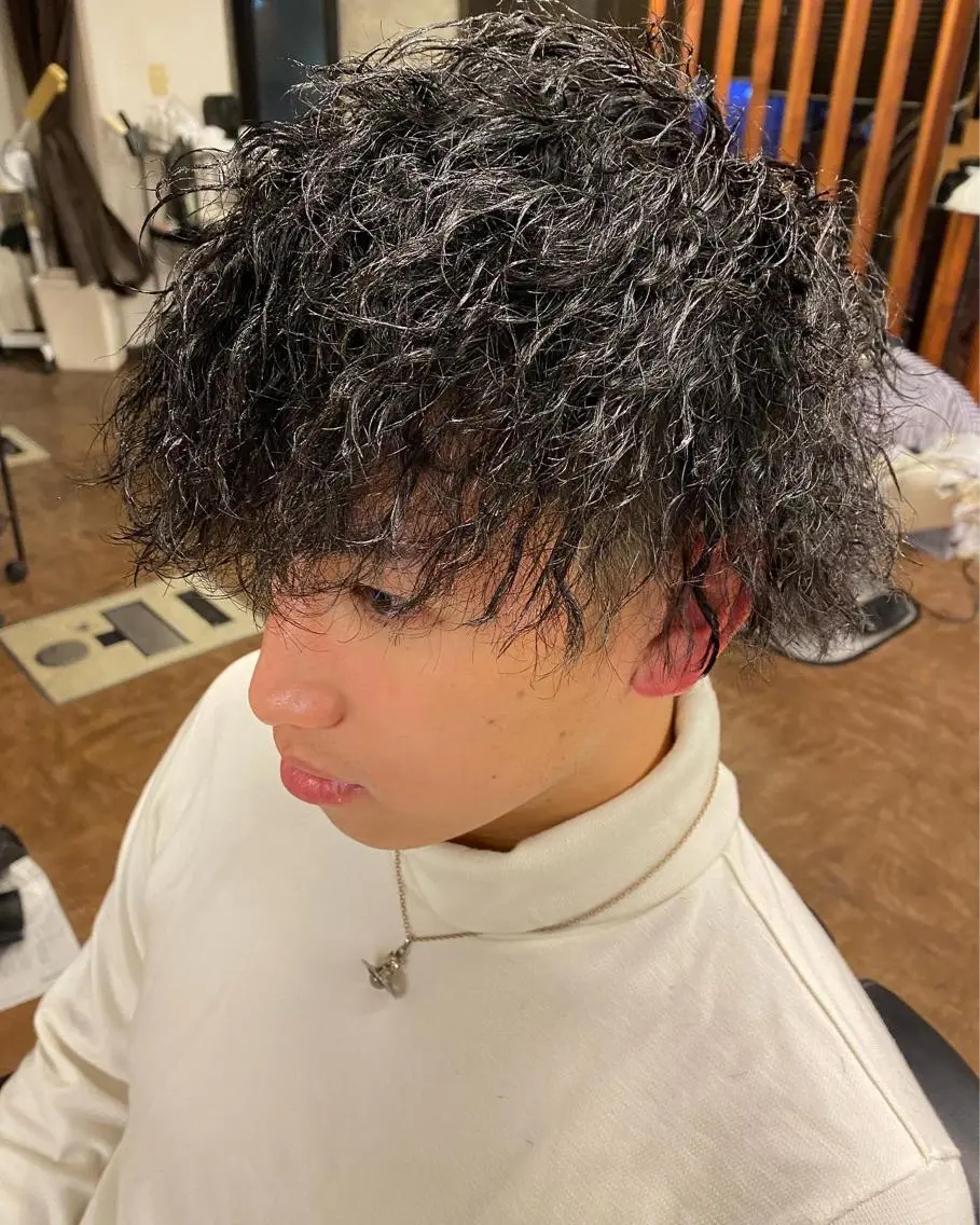 ミディアム パーマ dunhill 斉藤 大樹/メンズカットのヘアスタイル
