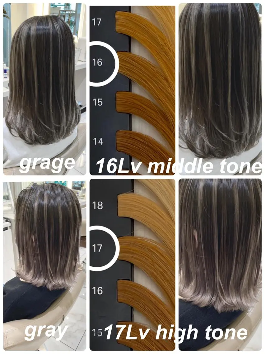 ミディアム カラー バレイヤージュ レイヤーカット カット ヘアカラー 山崎俊輔/髪質改善 /バレイヤージュのヘアスタイル
