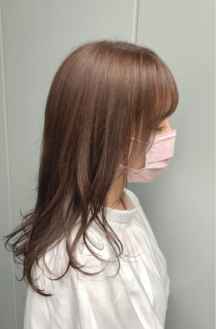 ロング カラー ベージュカラー ピンクカラー ピンクベージュ カット ヘアカラー トリートメント 明治神宮前 NANAMIのヘアスタイル