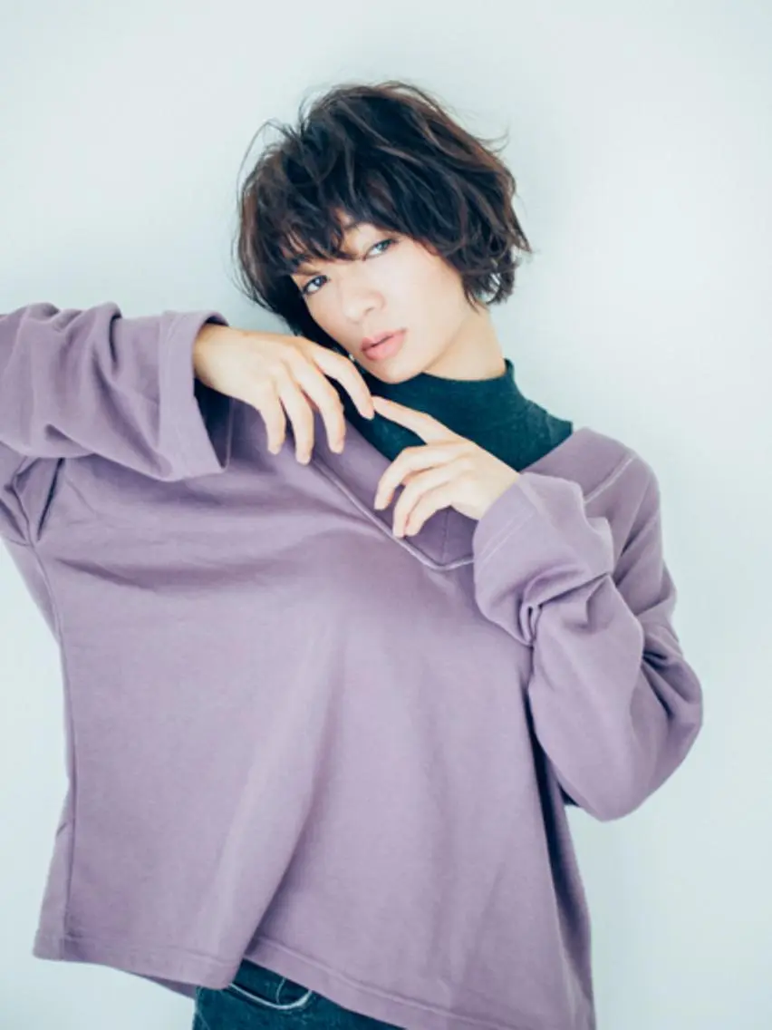 ショート カラー パーマ 【公式】amble luxe池袋東口🩷のヘアスタイル