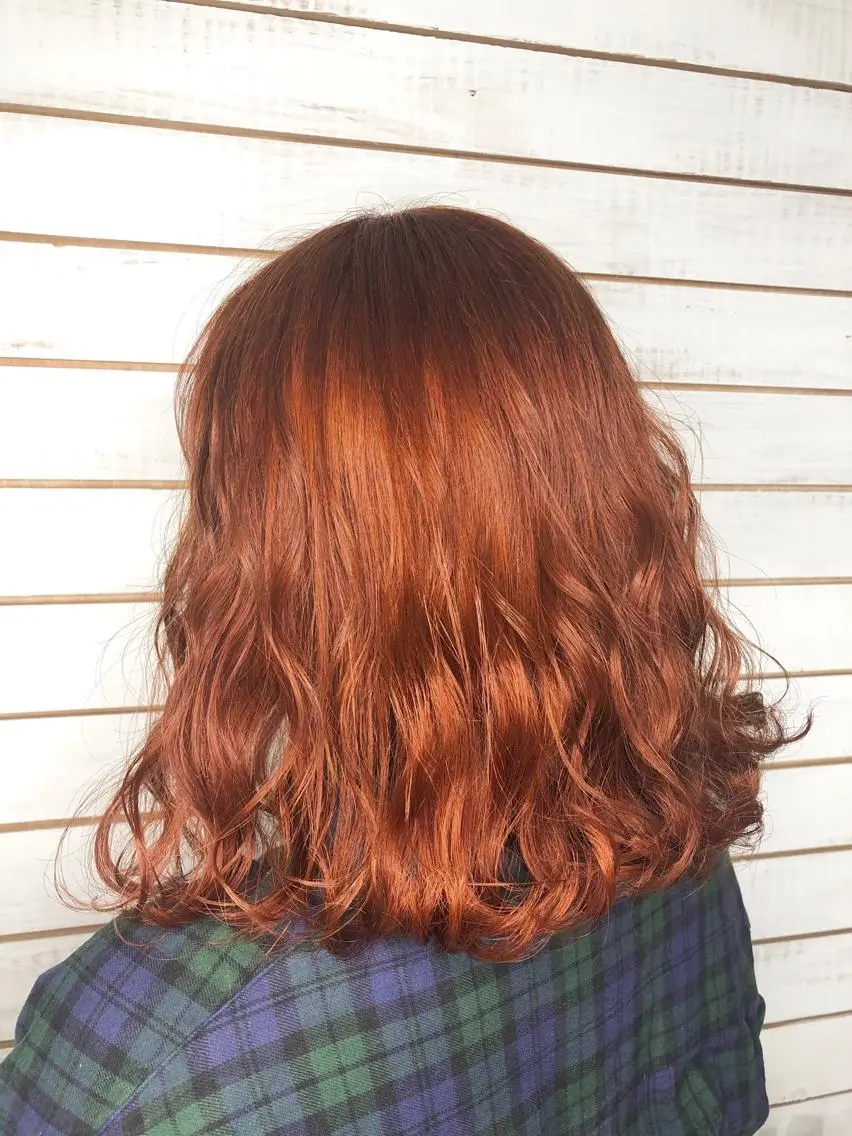 セミロング カラー ベージュカラー オレンジ オレンジベージュ ヘアカラー トリートメント 🧡艶髪/エクステ 🫧🧡YUKI❄️のヘアスタイル