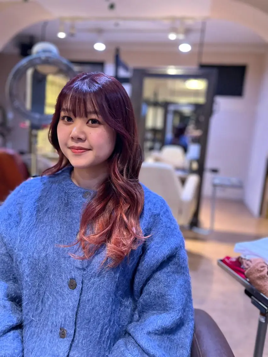セミロング カラー バレイヤージュ グラデーションカラー レイヤーカット 朋生/トップスタイリ スト/メンズパーマのヘアスタイル