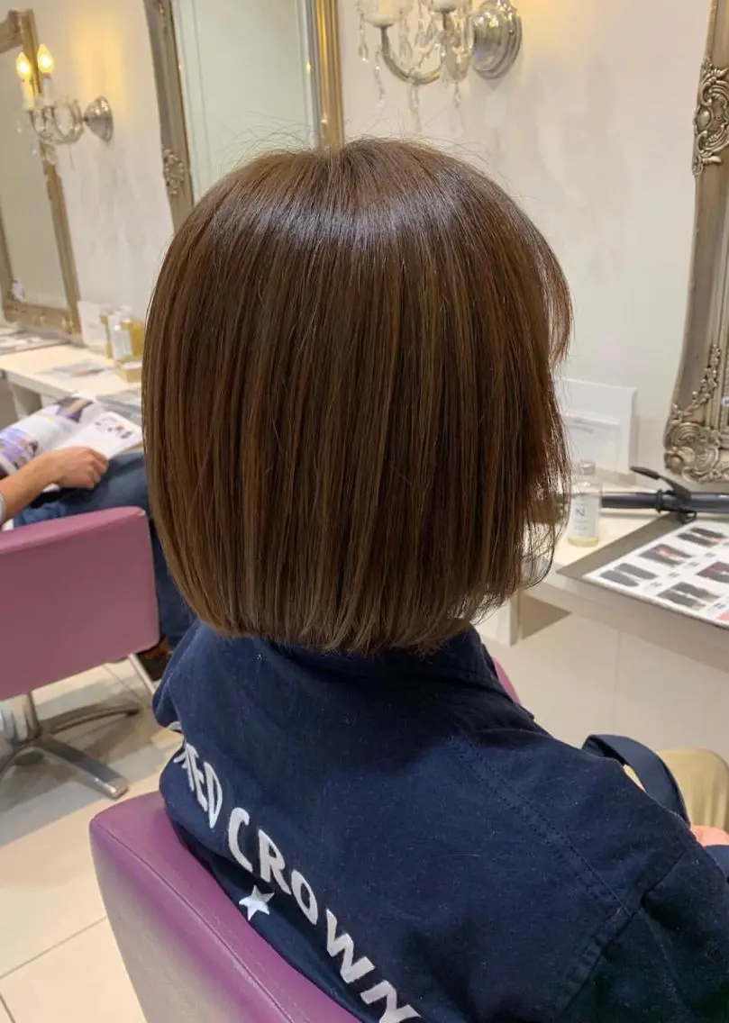 ショート カラー ボブ カット ヘアカラー トリートメント 農添 杏のヘアスタイル