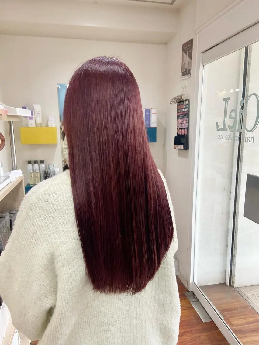 ロング カラー ピンクカラー 髪質改善/透明感 カラー/西川奈穂のヘアスタイル