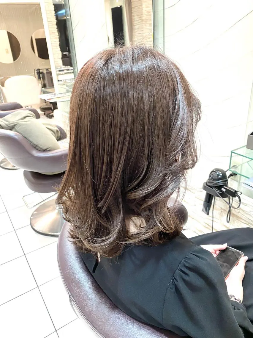 ミディアム 外ハネヘア オルチャンヘア 🌟NOON🌟 野崎謙吾のヘアスタイル