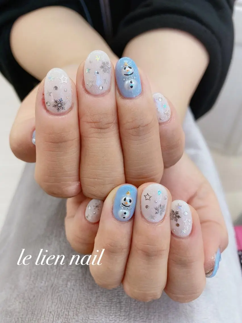 ネイル キラキラネイル 冬ネイル クリスマス le lien nailのネイルデザイン