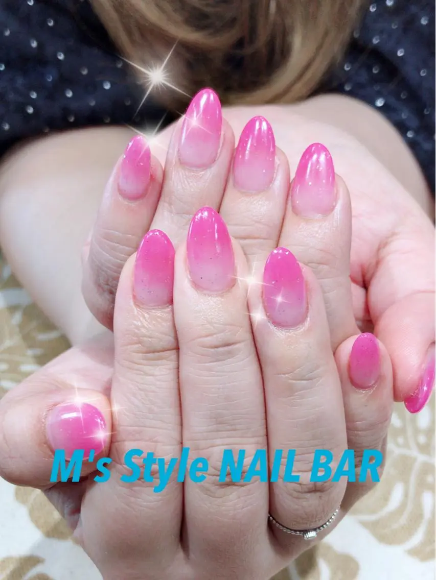 ネイル グラデーション 持ち込み ピンク ハンドネイル M's Style NAIL BARのネイルデザイン
