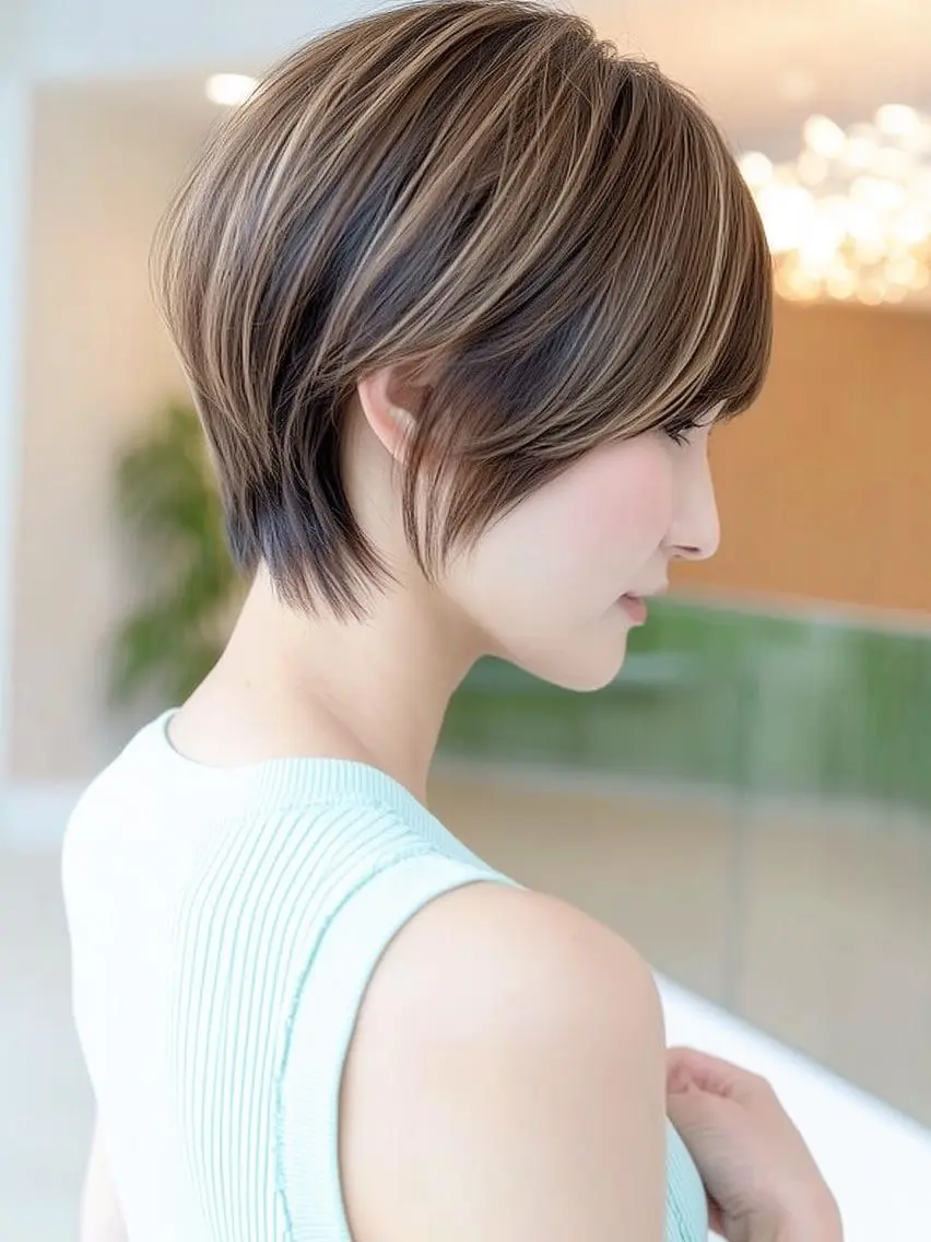 ショート カラー 透明感カラー ショートヘア 小顔カット 船堀個室サロン ショートカット特化のヘアスタイル