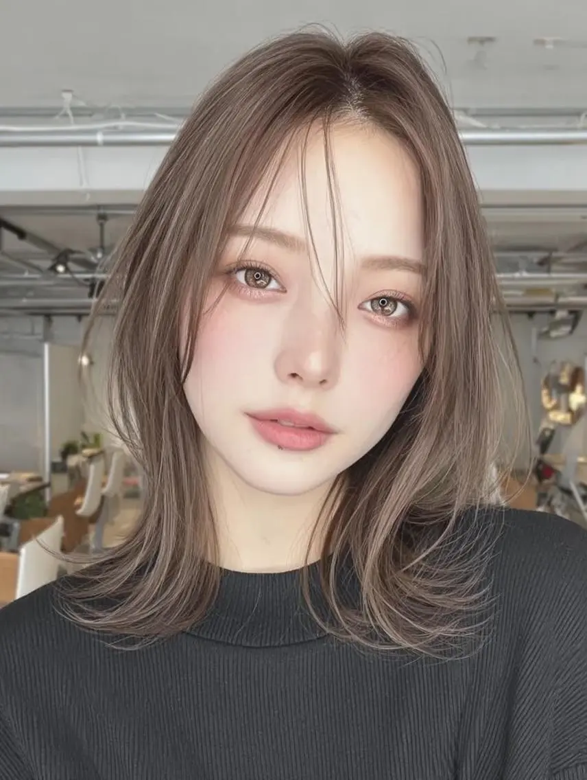ミディアム カラー ✨エクステ✨本数・ 色合わせ相談可／山口のヘアスタイル