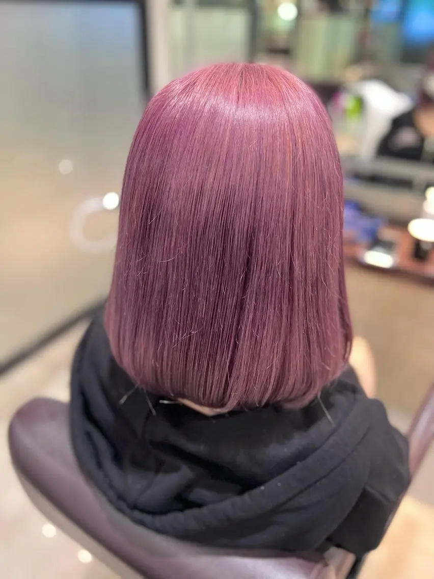 ミディアム カラー ブリーチ ピンクカラー カラー専門美容師🫧 舘田千乃🫧のヘアスタイル