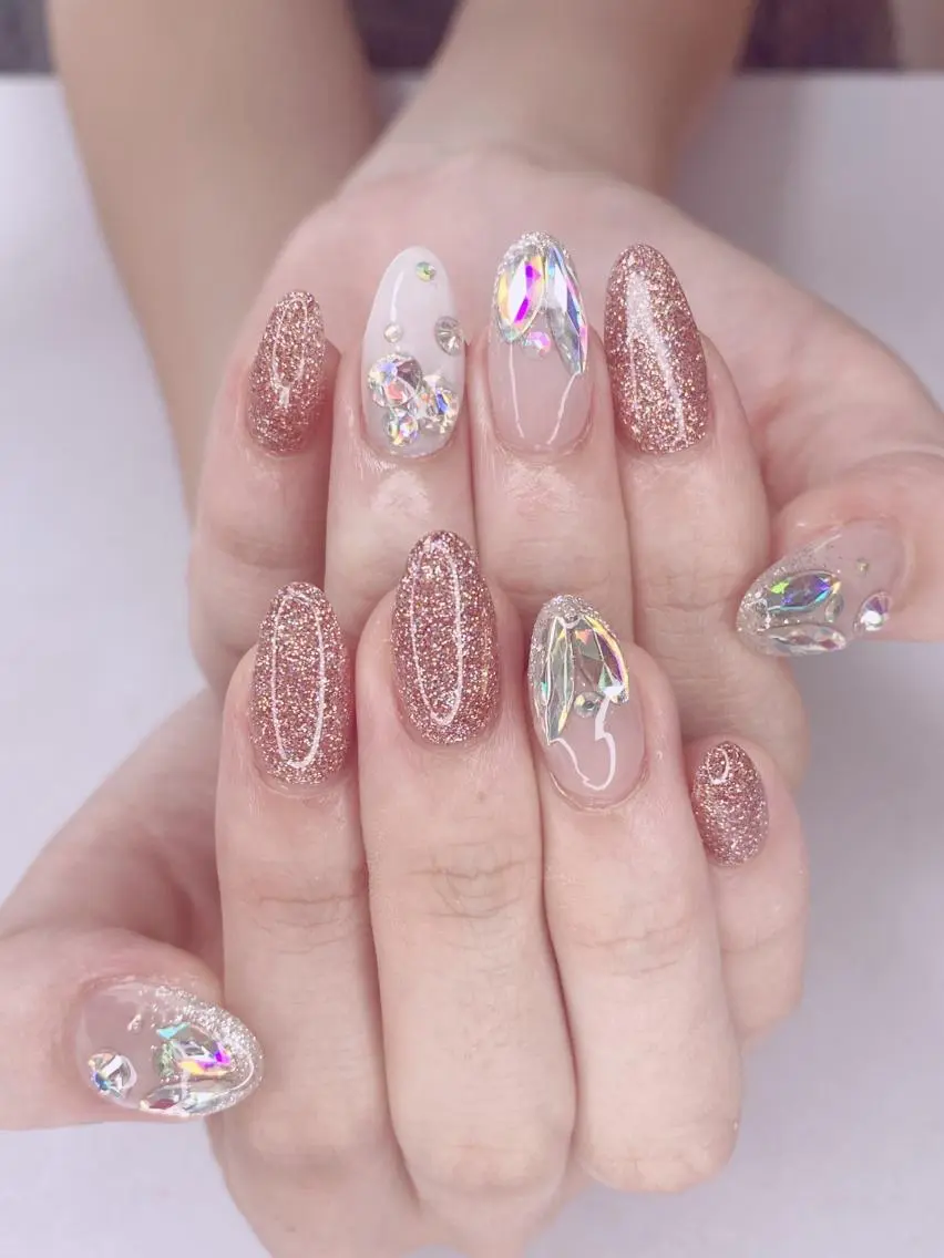 ネイル アートネイル オーロラネイル 桜ネイル クリアネイル ドット Nail Salon ertiのネイルデザイン
