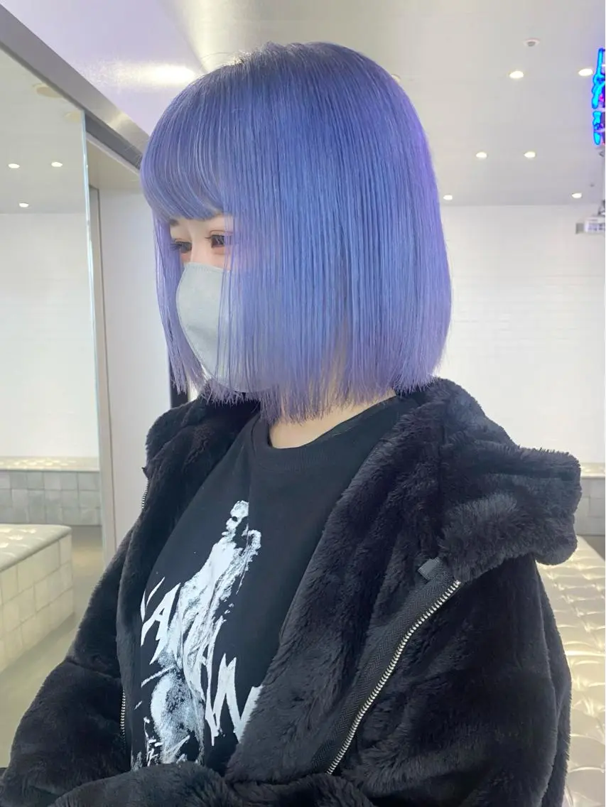 ショート カラー キッズ ラベンダーカラー パープルカラー カット ヘアカラー トリートメント 🎨ハイトーン/ 切りっぱなし みつきのヘアスタイル
