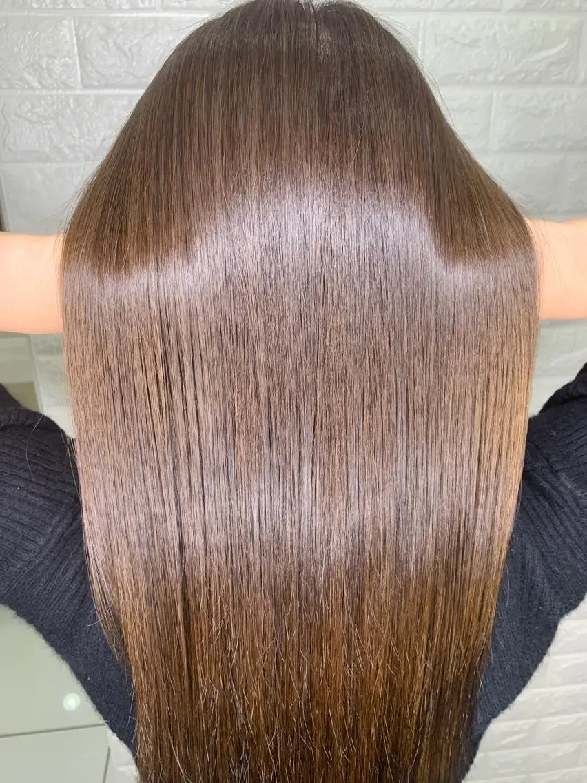 セミロング カラー アクアカラー ハイトーンカラー 髪質改善 トリートメント LAS 代表 ナガカワ コウヘイのヘアスタイル