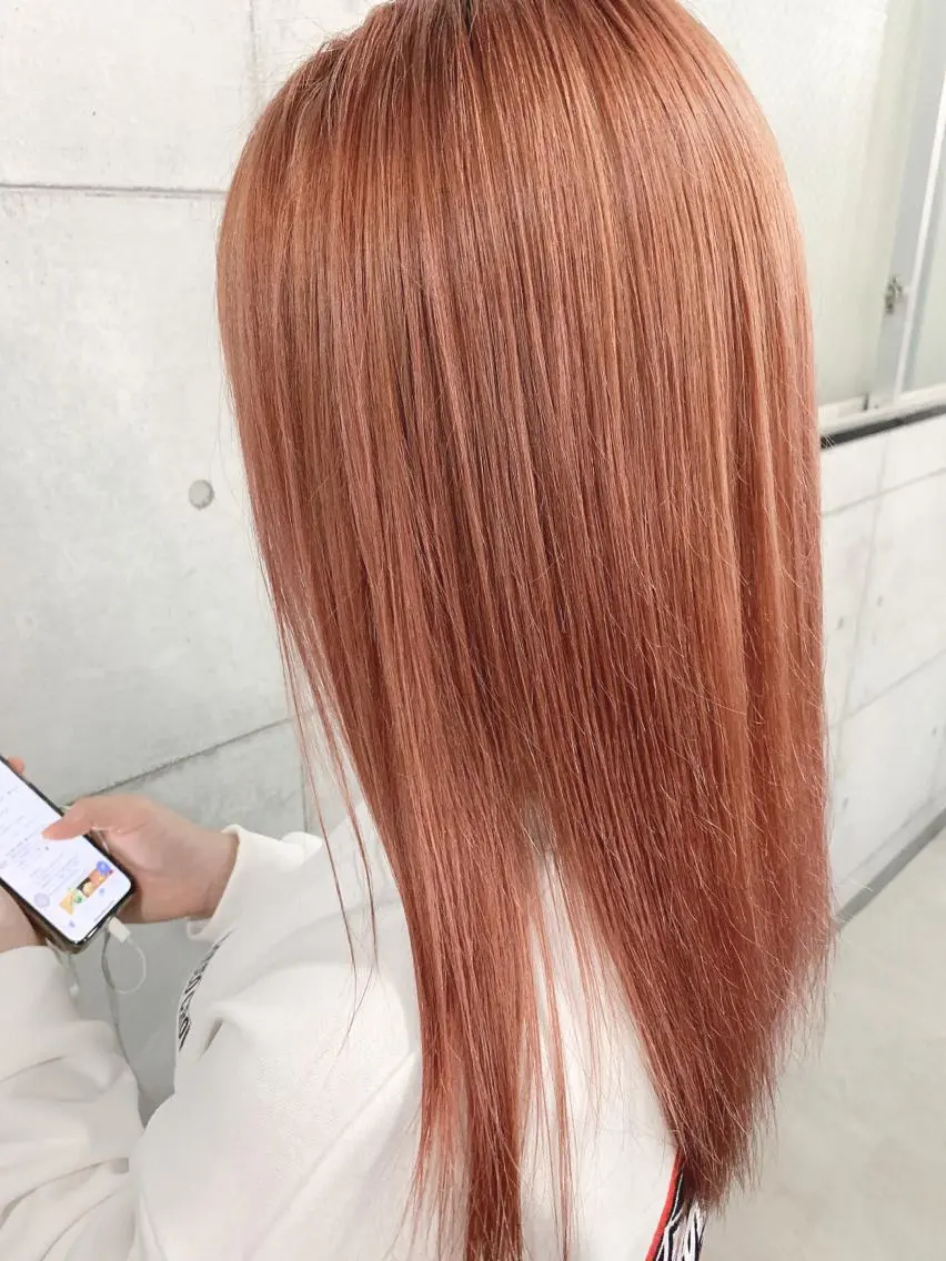 ミディアム カラー ベージュカラー ピンクカラー ピンクベージュ 髪質改善色素改善特化 keiのヘアスタイル