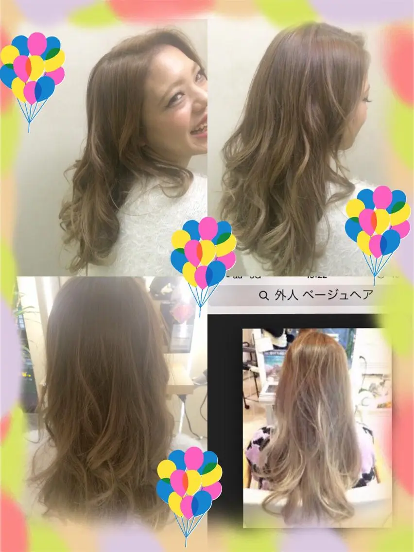 セミロング カラー ベージュカラー 新宿駅近♡個室 ♡関口三都季🌜のヘアスタイル