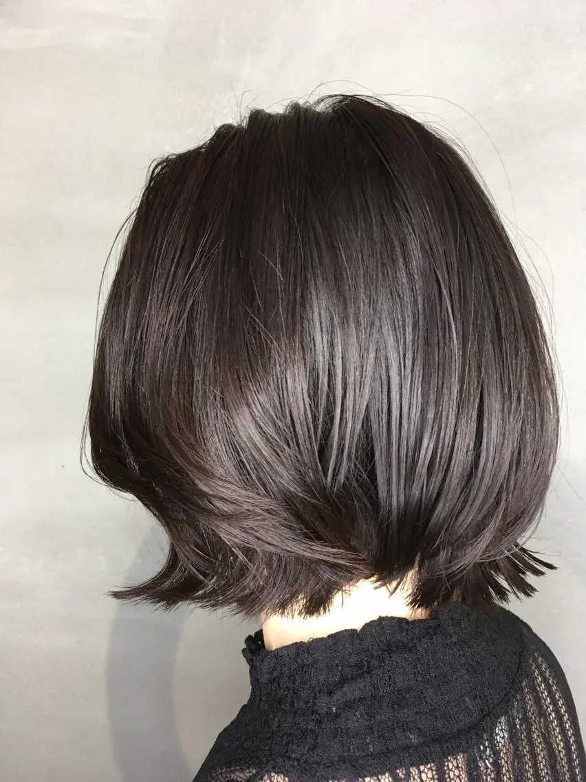 ショート カラー ショートボブ アッシュ ラベンダーカラー ラベンダーアッシュ ボブ くまがい みゆ【edge.】のヘアスタイル
