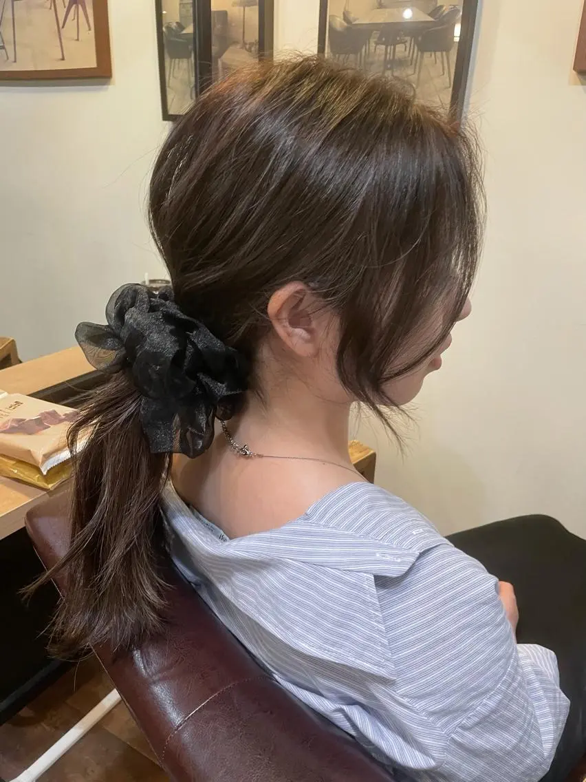 セミロング カラー ヘアアレンジ ベージュカラー グレージュ ハイライトカラー ハイライト ARISA 学芸大学/海外ヘアのヘアスタイル