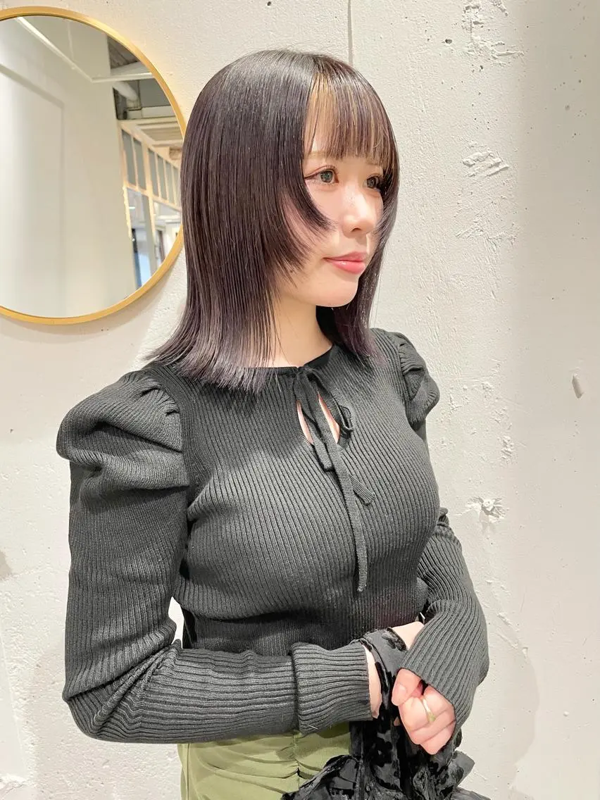 ミディアム 大角 実希のヘアスタイル