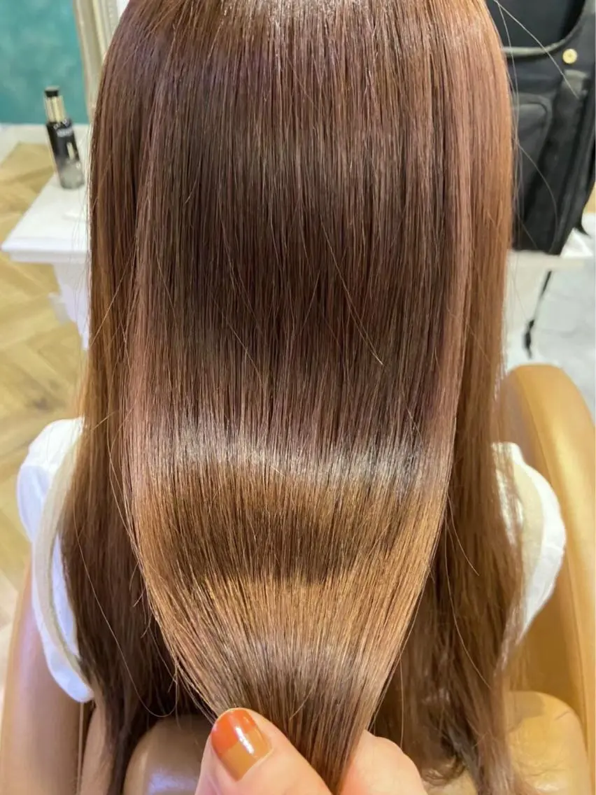 ロング カラー 髪質改善 縮毛矯正 ♥️ボブ韓国風ヘア ♥️久保田夢美のヘアスタイル