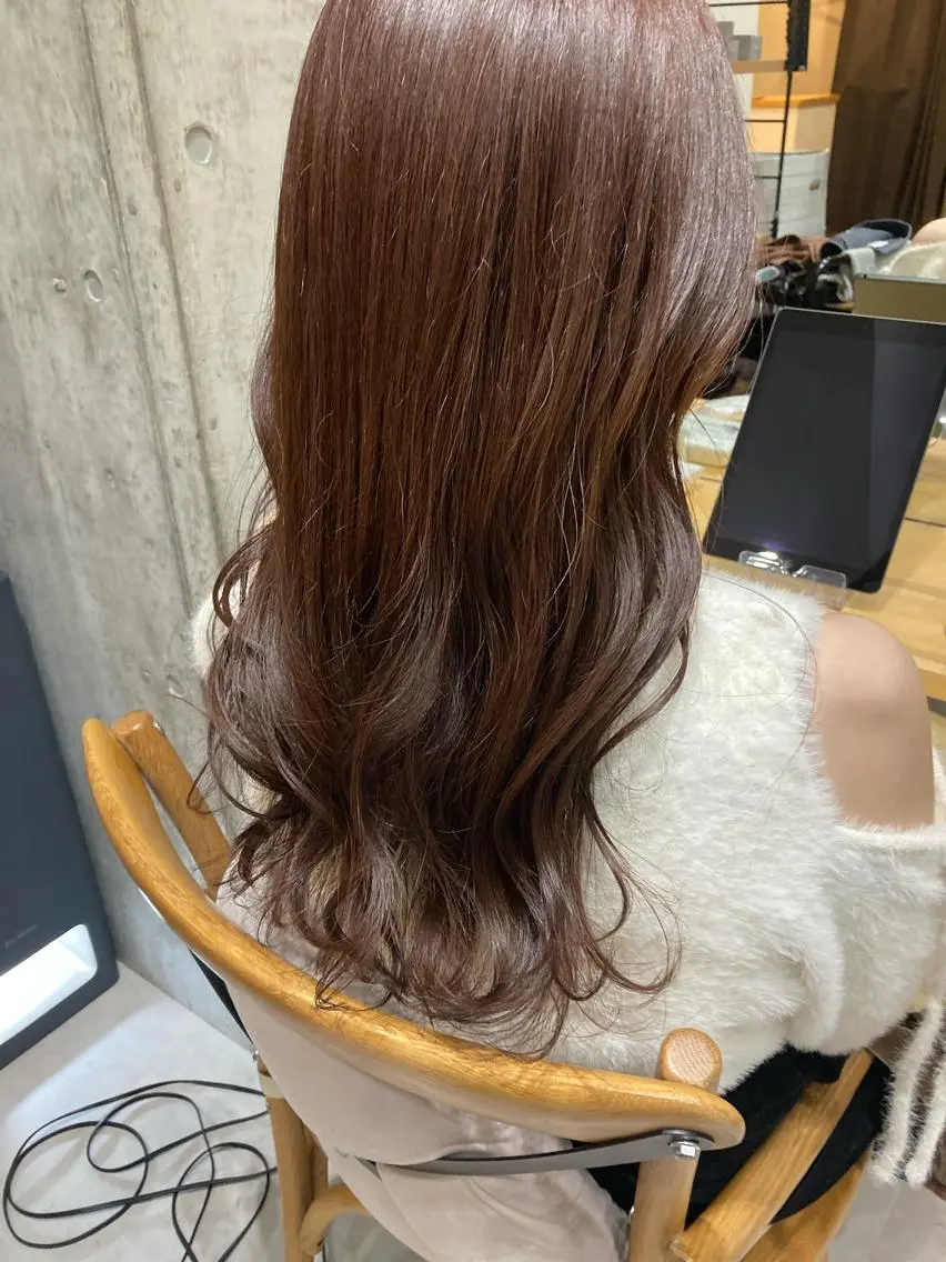 セミロング ✨色持ちの良い艶 カラー✨蟹江真世のヘアスタイル