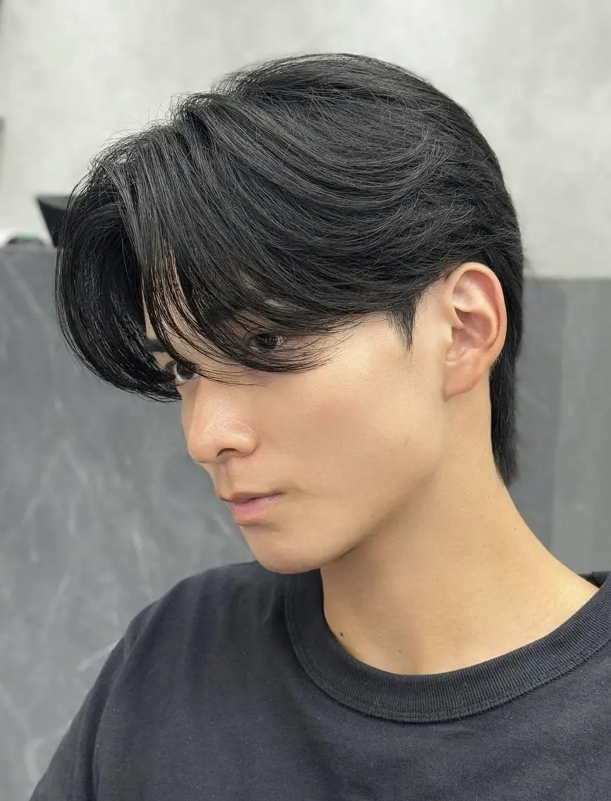 メンズ センターパート メンズ韓国風 韓国マッシュ マッシュ カット FOCUSJAPAN MENS SALONのヘアスタイル