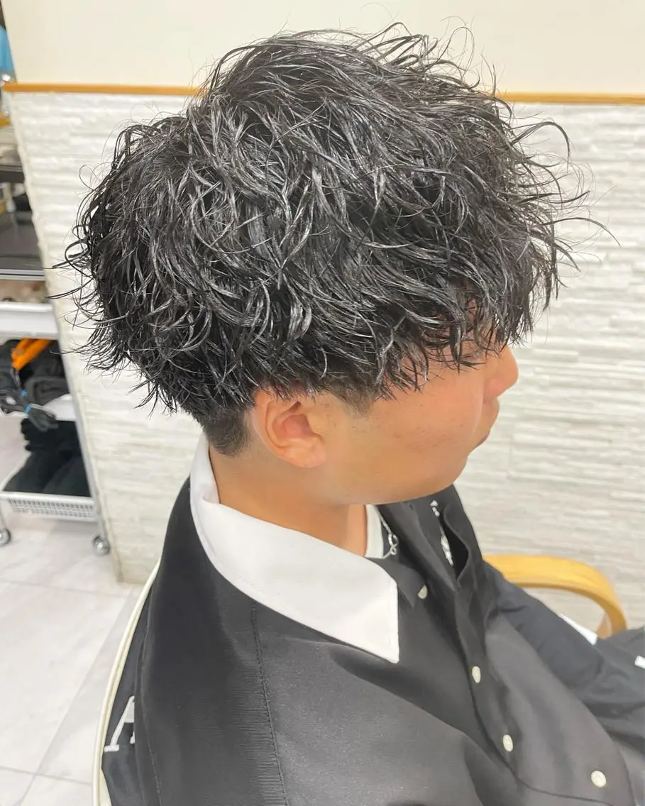 ショート パーマ メンズ カット パーマ トリートメント 🌻メンズカット 落合諒🌻のヘアスタイル