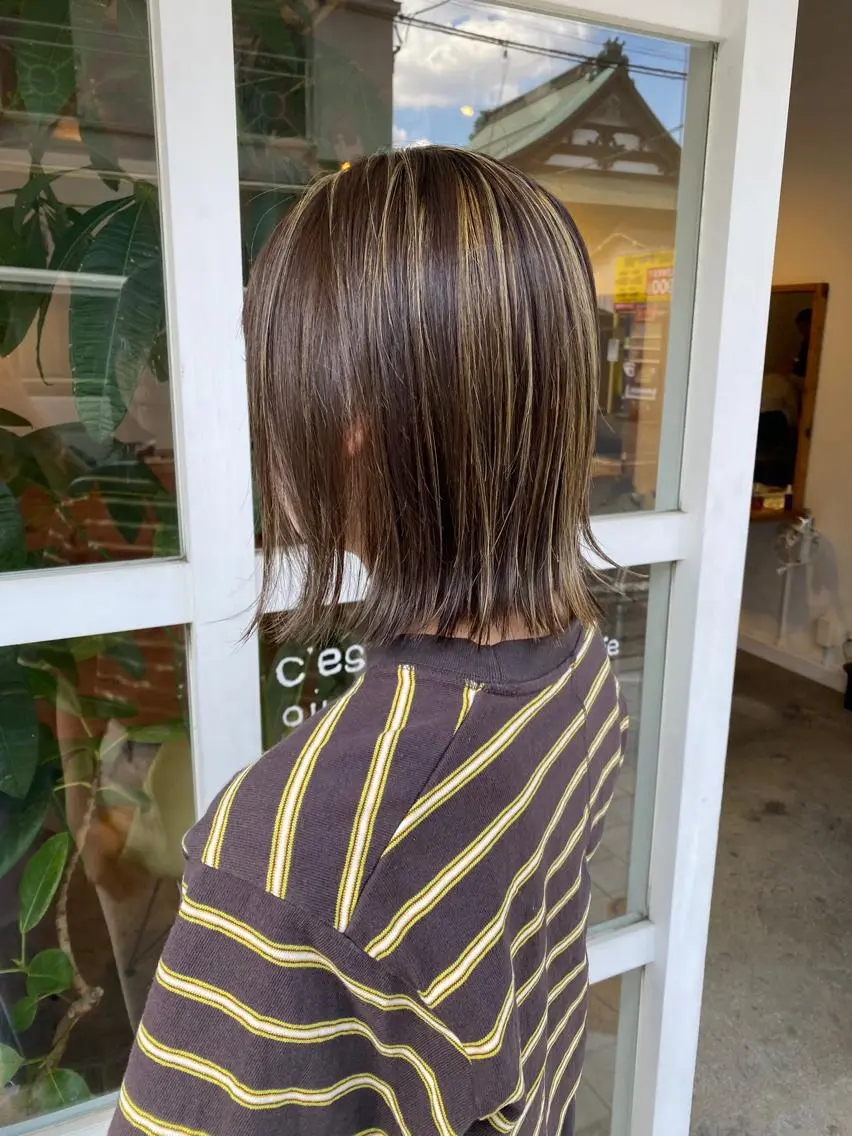 ショート カラー ハイライトカラー ハイライト わかばやし ゆうこのヘアスタイル