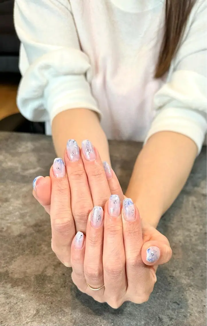 ネイル フラワーネイル ジェルネイル 大理石ネイル(マーブル) ニュアンスネイル シンプルネイル nail salon amanoのネイルデザイン
