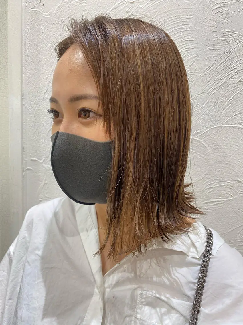 ミディアム カラー ブラウンカラー 前橋 姫奈のヘアスタイル