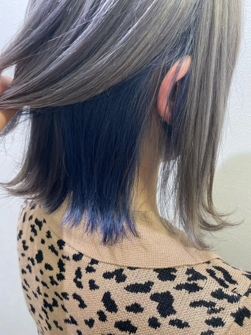 ミディアム カラー インナーカラー 長妻莉央/縮毛矯正 髪質改善カラーのヘアスタイル