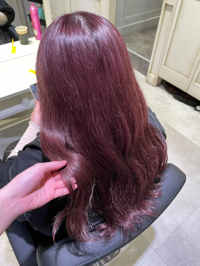ロング カラー ブリーチ ラベンダーカラー ラベンダーピンク ピンクカラー 🌷ピンク/韓国風 暖色カラー ゆい🌷のヘアスタイル
