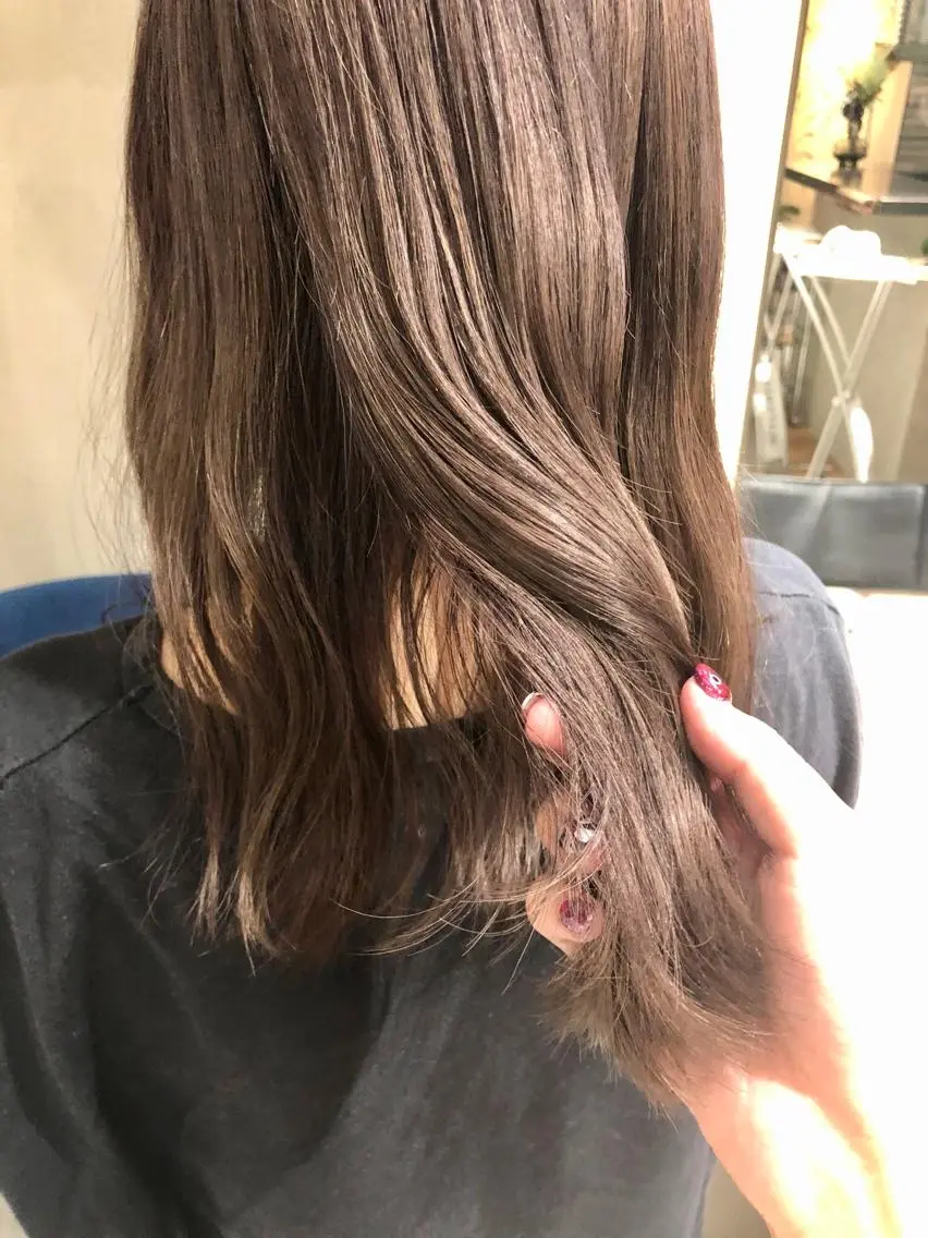 セミロング カラー グレージュ ラベンダーカラー mizuki /メンズカット募集のヘアスタイル