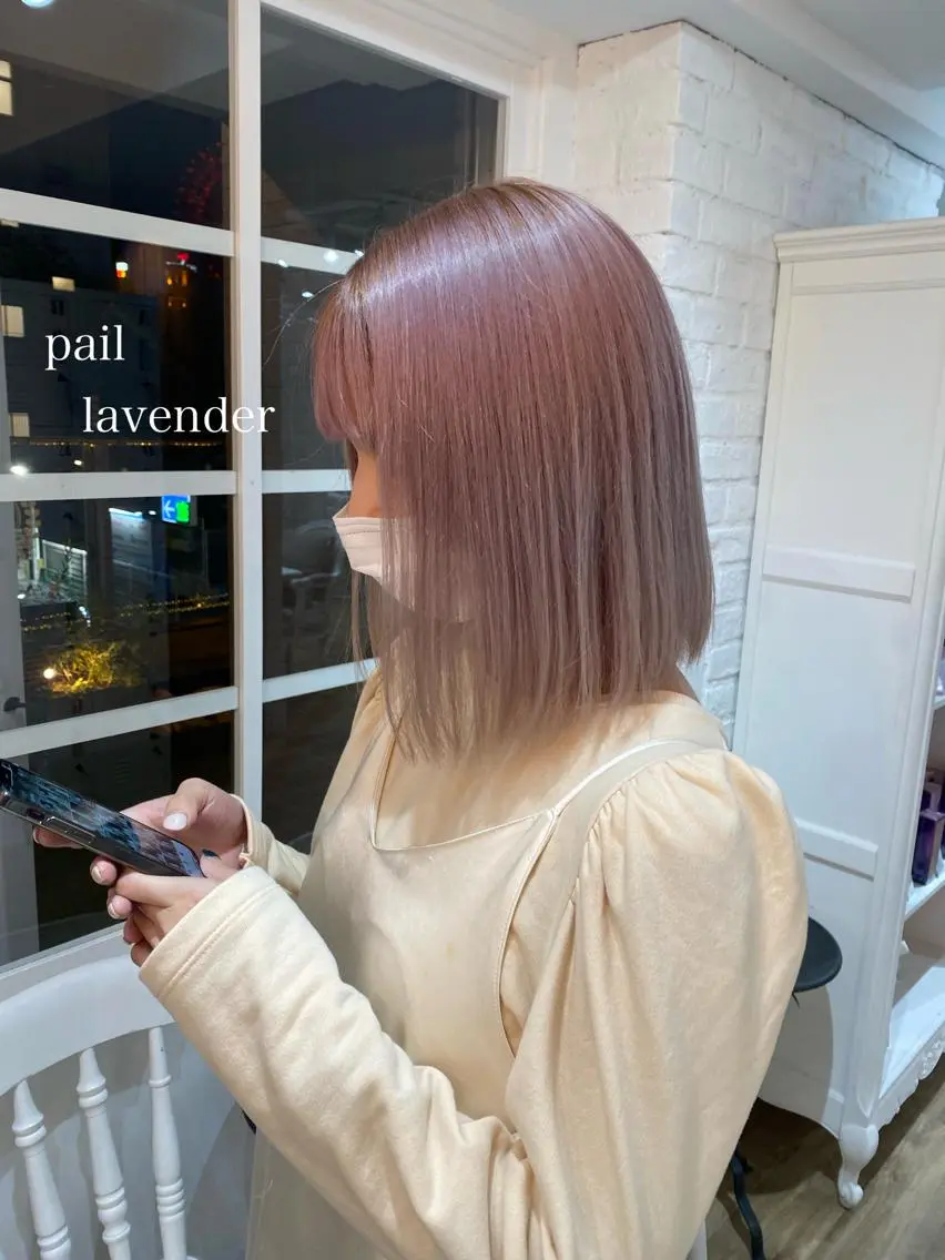 ミディアム カラー ヘアアレンジ ブリーチ あおい 🍒暖色カラーのヘアスタイル