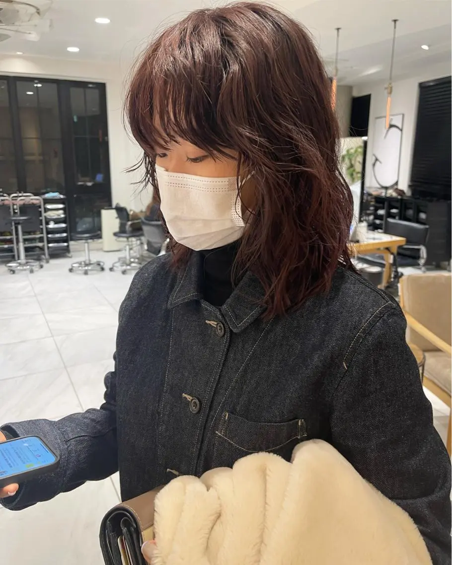 セミロング カラー ラベンダーカラー ヘアカラー トリートメント ヘッドスパ 透明感/レイヤー スタイル🤎mamiのヘアスタイル