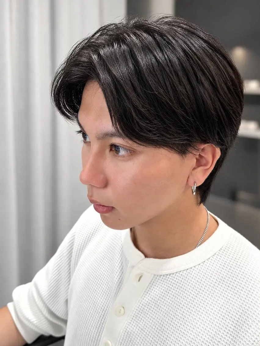 ミディアム カット ANNAメンズカット パーマ縮毛矯正🧡のヘアスタイル